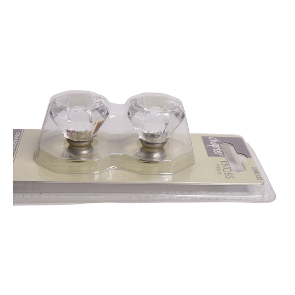 Chapter Cabinet Drawer Knob In Acrylic 2 Pieces On Card 1" x 1" - Picture 3 of 3